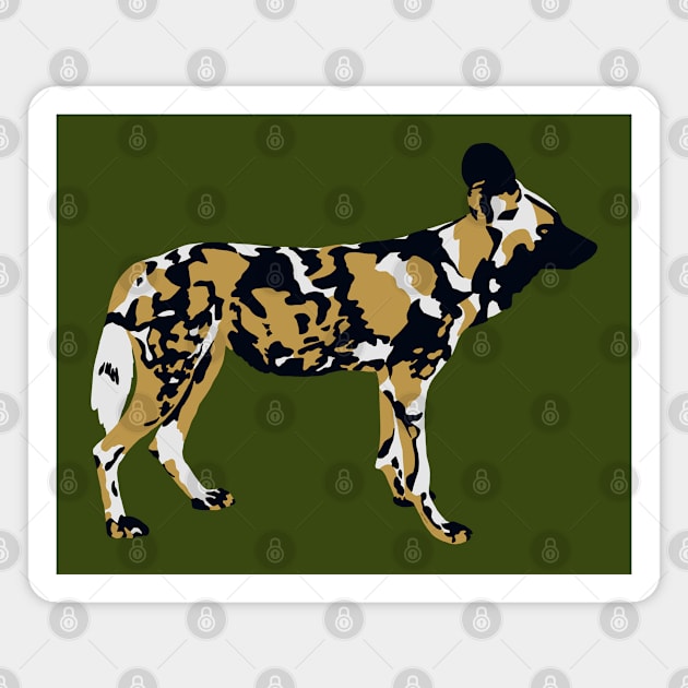 African Painted Dog Magnet by GeoCreate